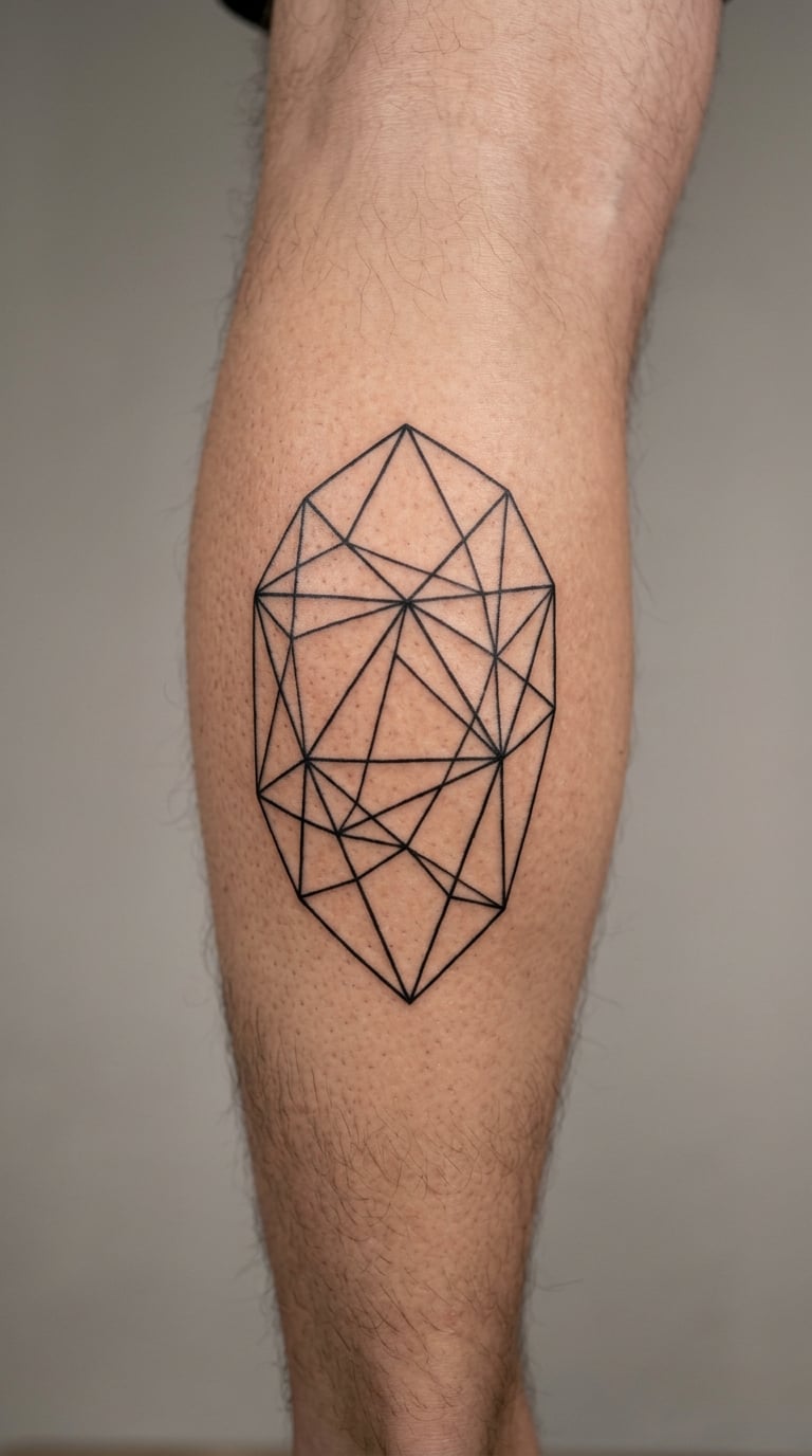 Blueprint Grid Airliner Drawing on the Thigh