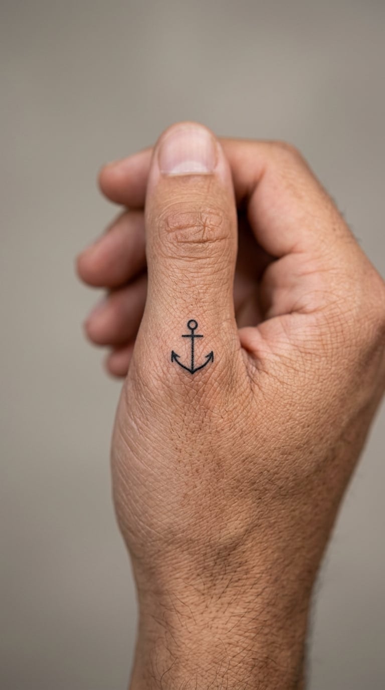Tiny Anchor on the Hand or a Finger