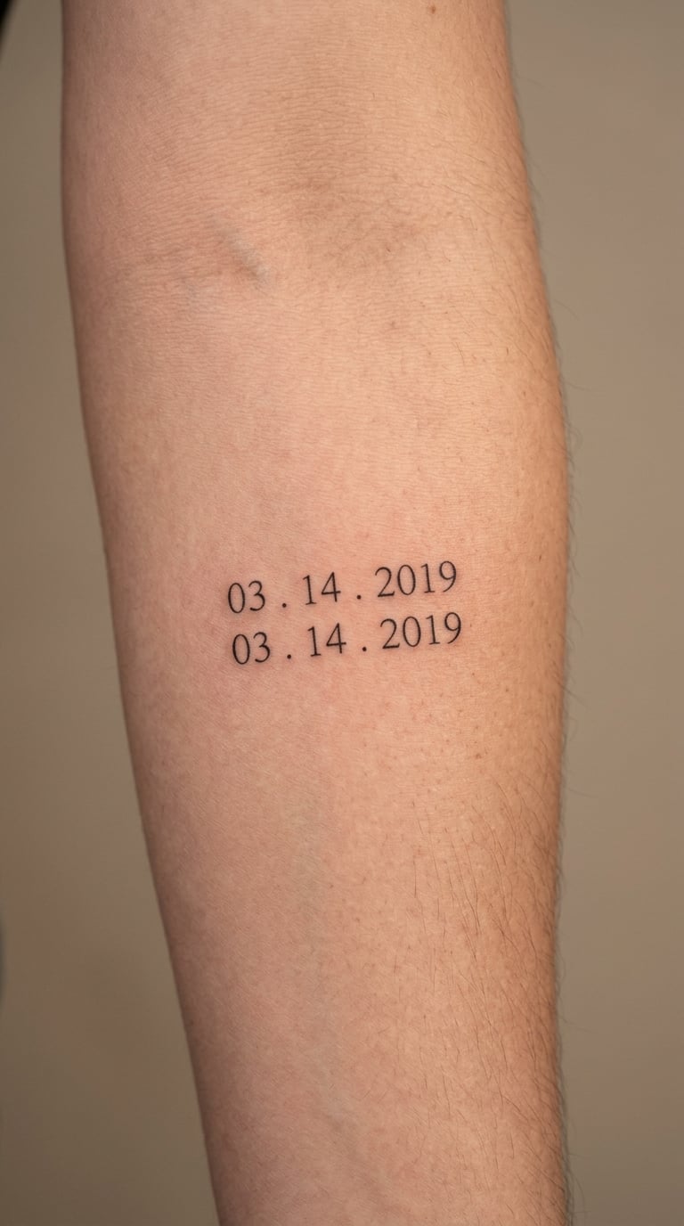 Matching Anniversary Date in Fine-Line Numerals