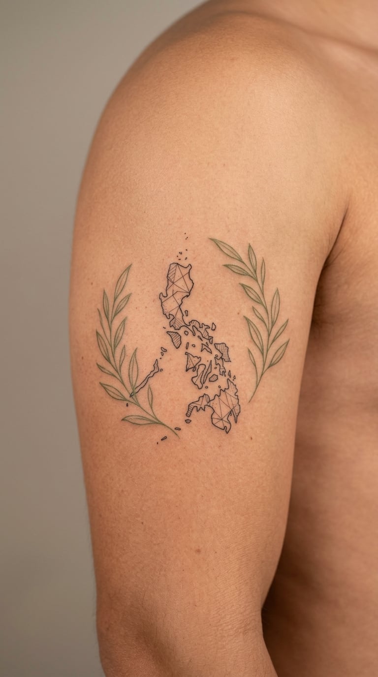 Wedding Location Botanical Map in Fine Line
