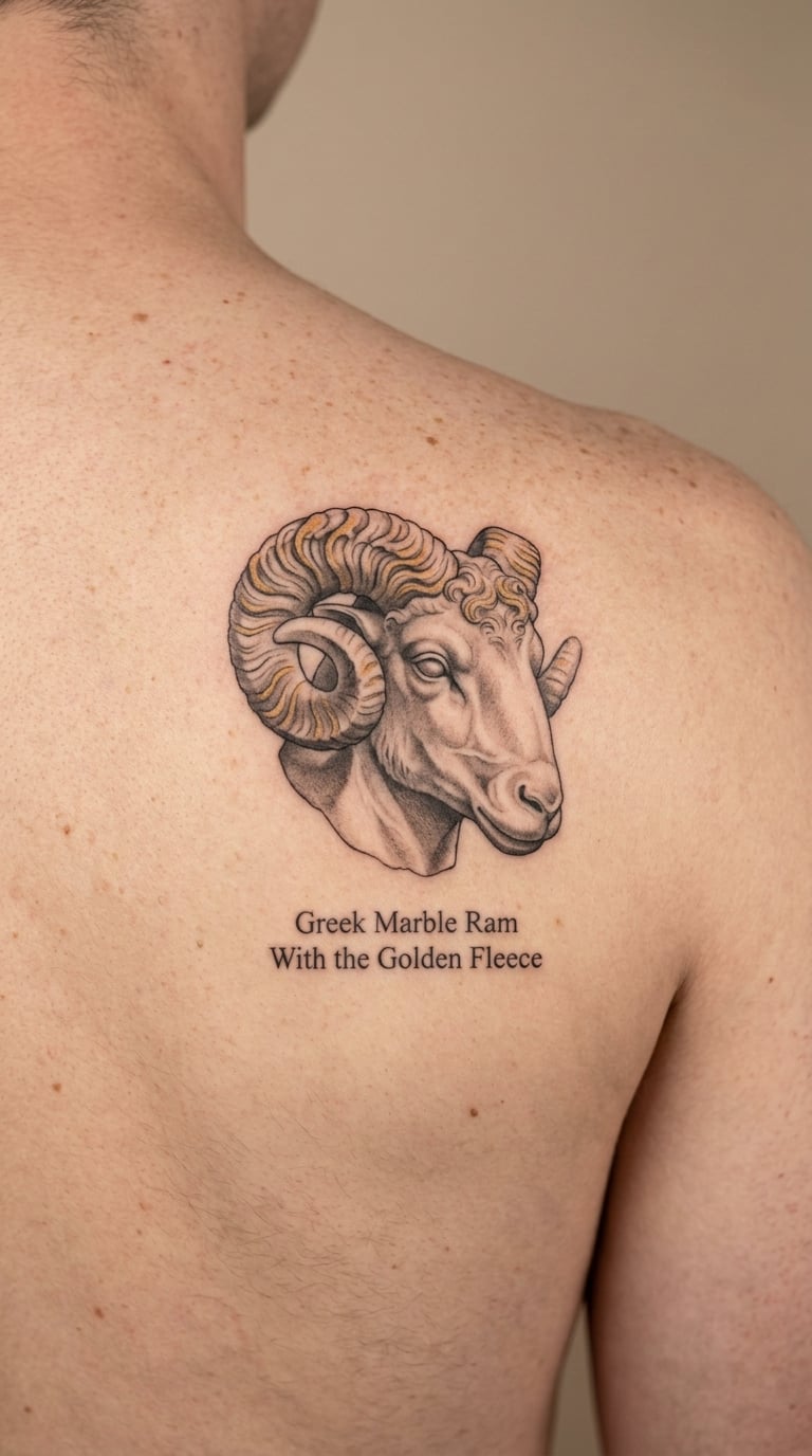 Greek Marble Ram With the Golden Fleece
