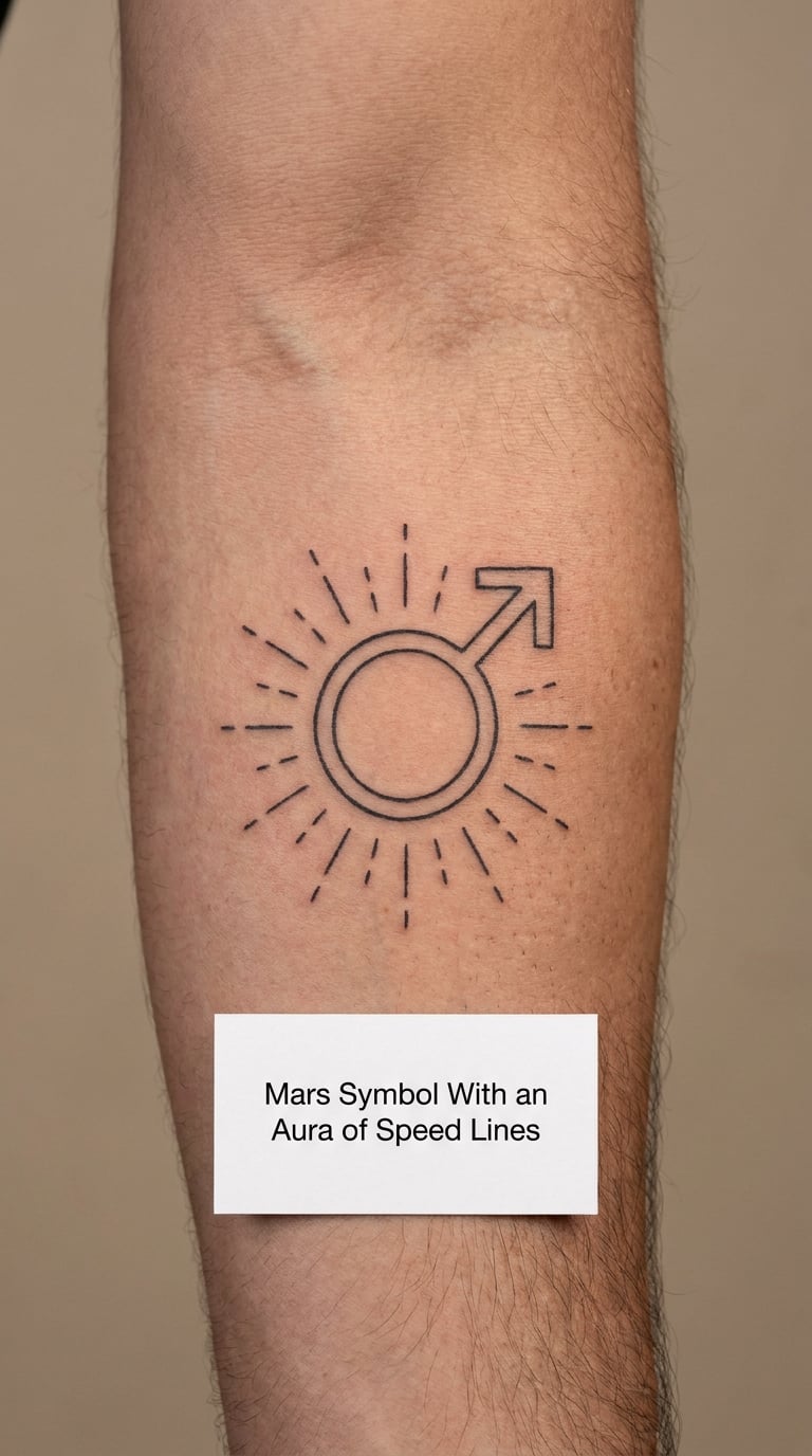 Mars Symbol With an Aura of Speed Lines