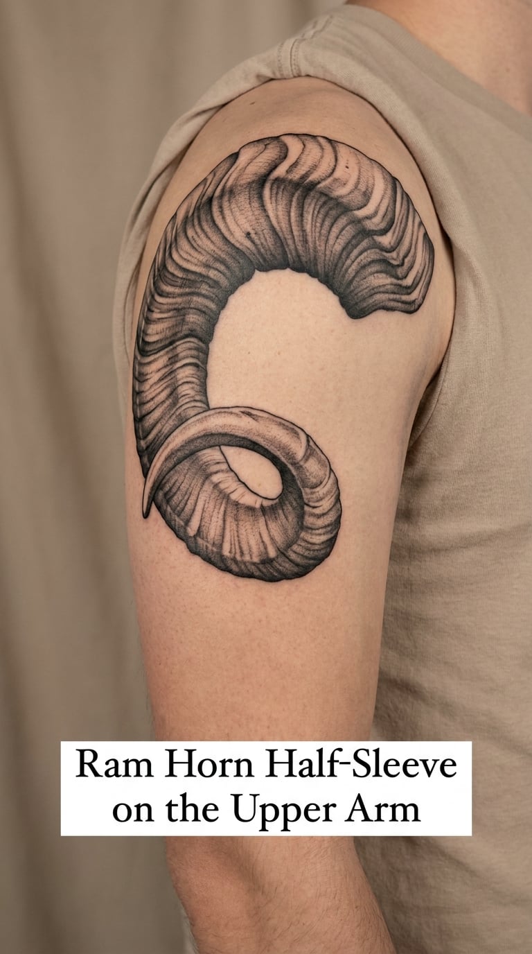 Ram Horn Half-Sleeve on the Upper Arm