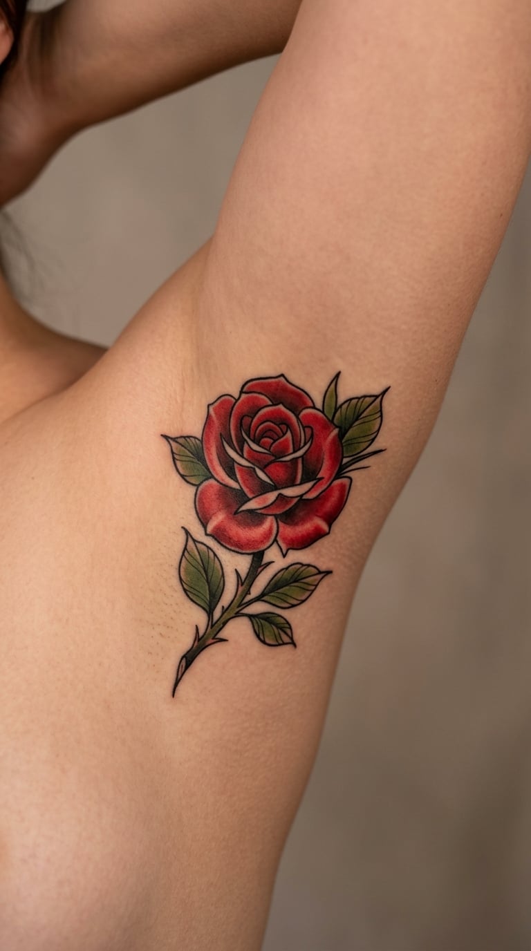 Neo-Traditional Rose With Bold Outlines