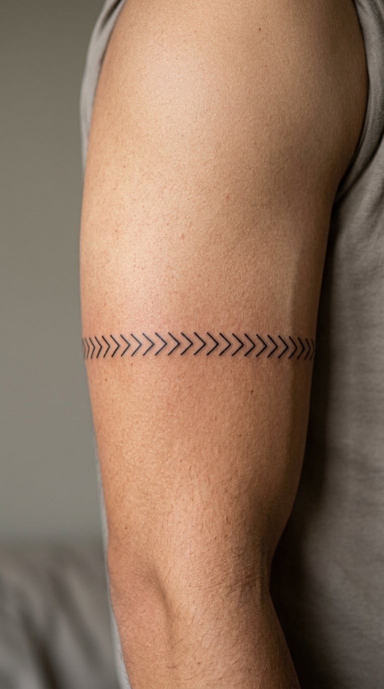 Repeating Arrow Chain Around the Biceps