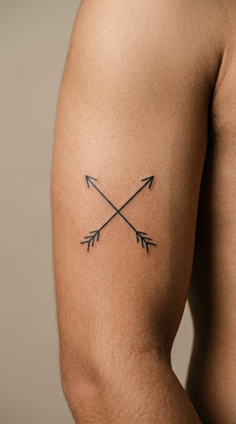 Two Crossed Arrows on the Upper Arm