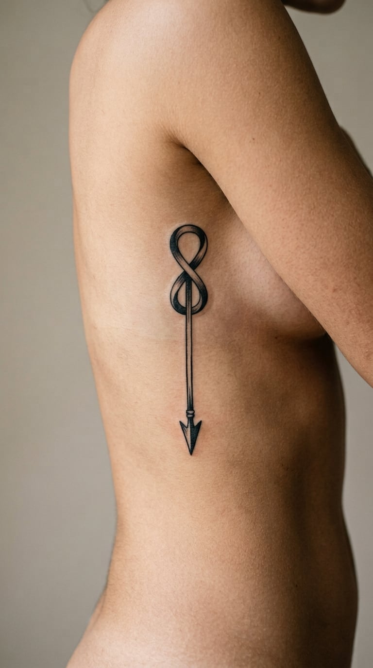 Infinity Arrow on the Side of the Ribs