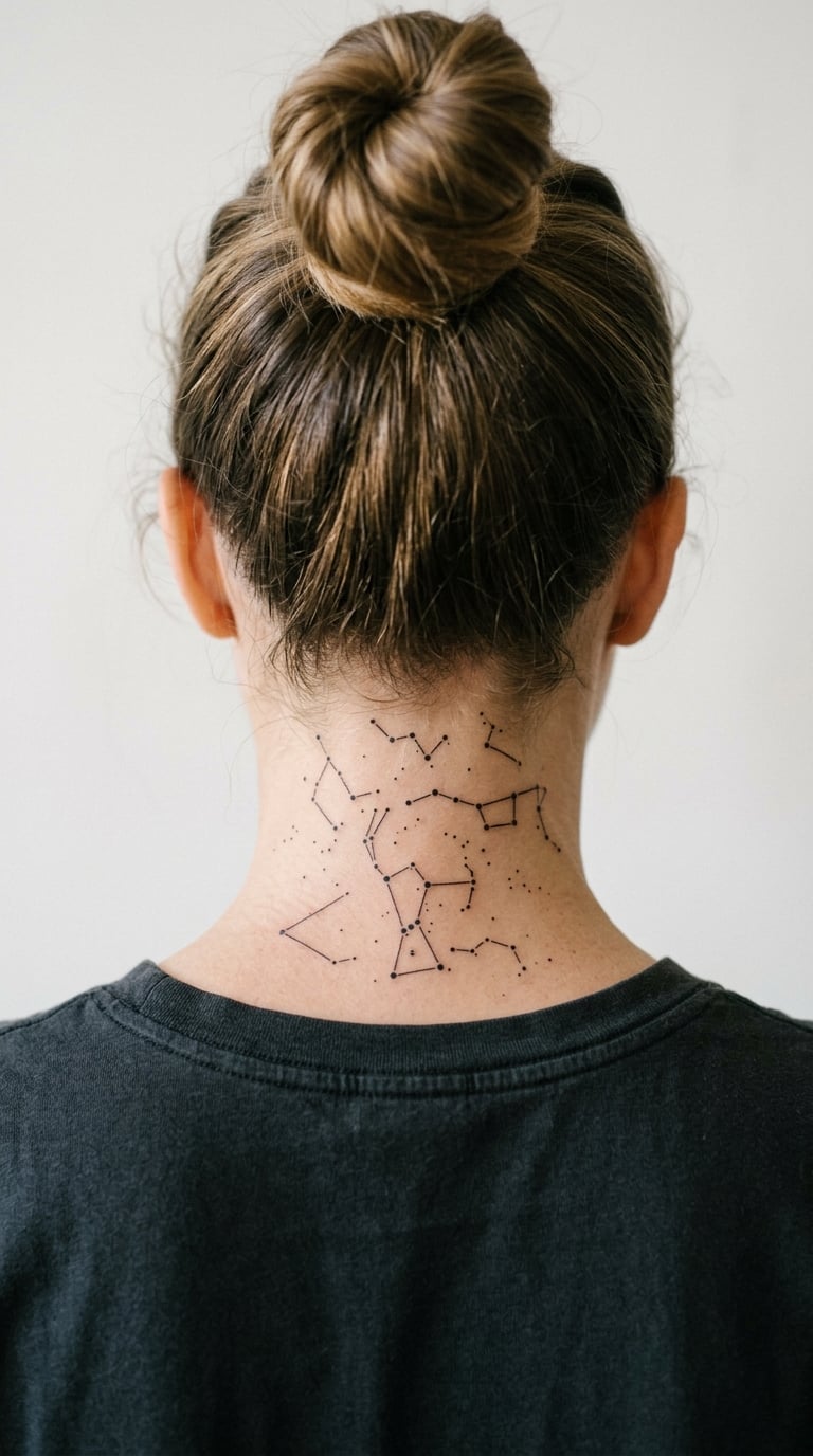 Personal Star Map in Fine Line and Dots