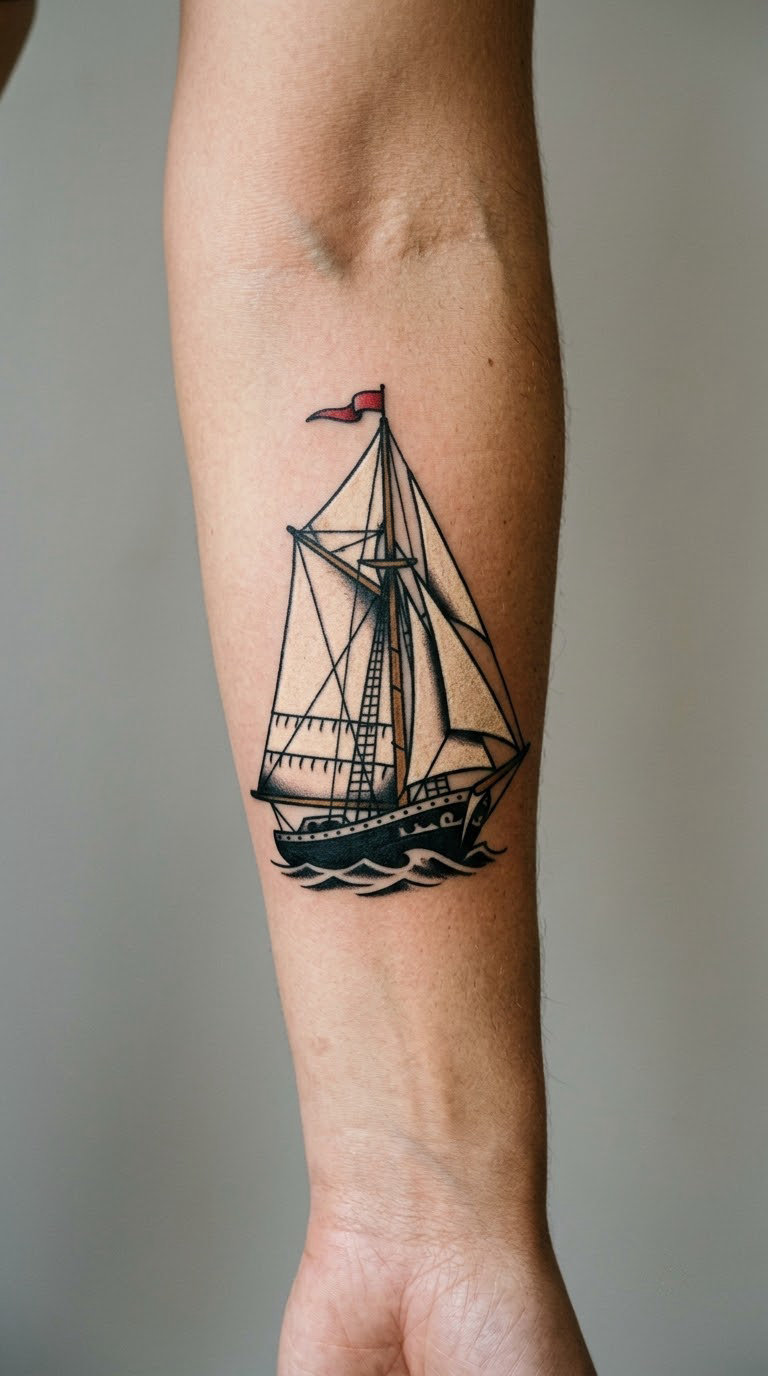 Traditional Sailboat on the Inner Arm