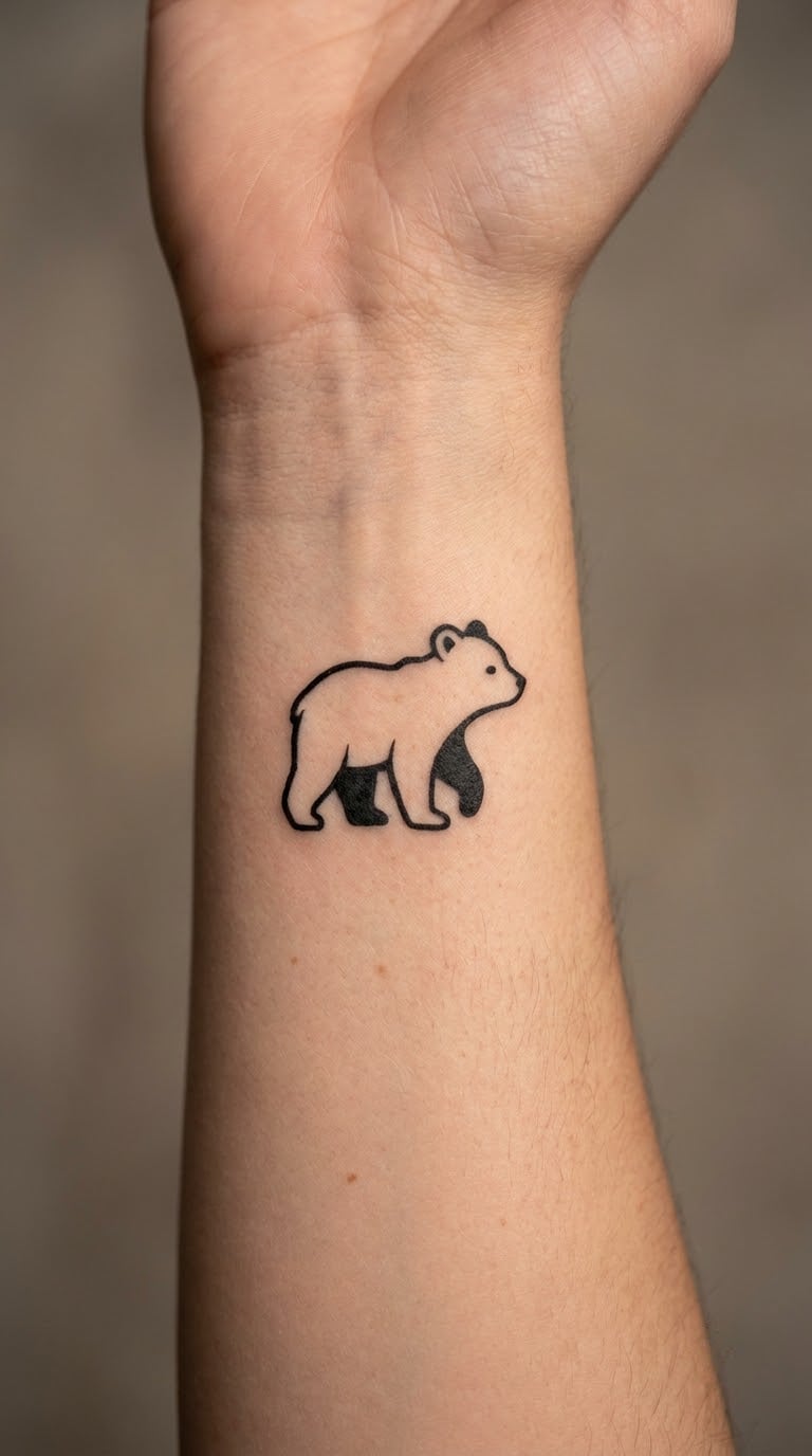 Small Blackwork Bear Cub