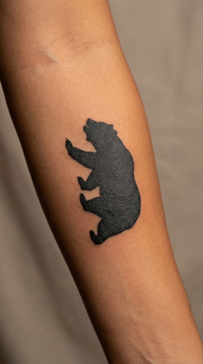 Minimal Black Silhouette on a Forearm