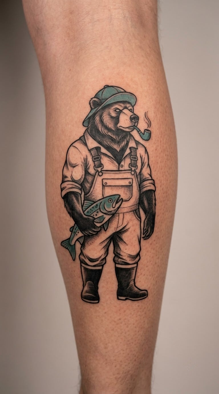 Neo-Traditional Fisherman's Bear