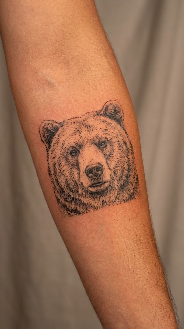 Dotwork Bear Portrait