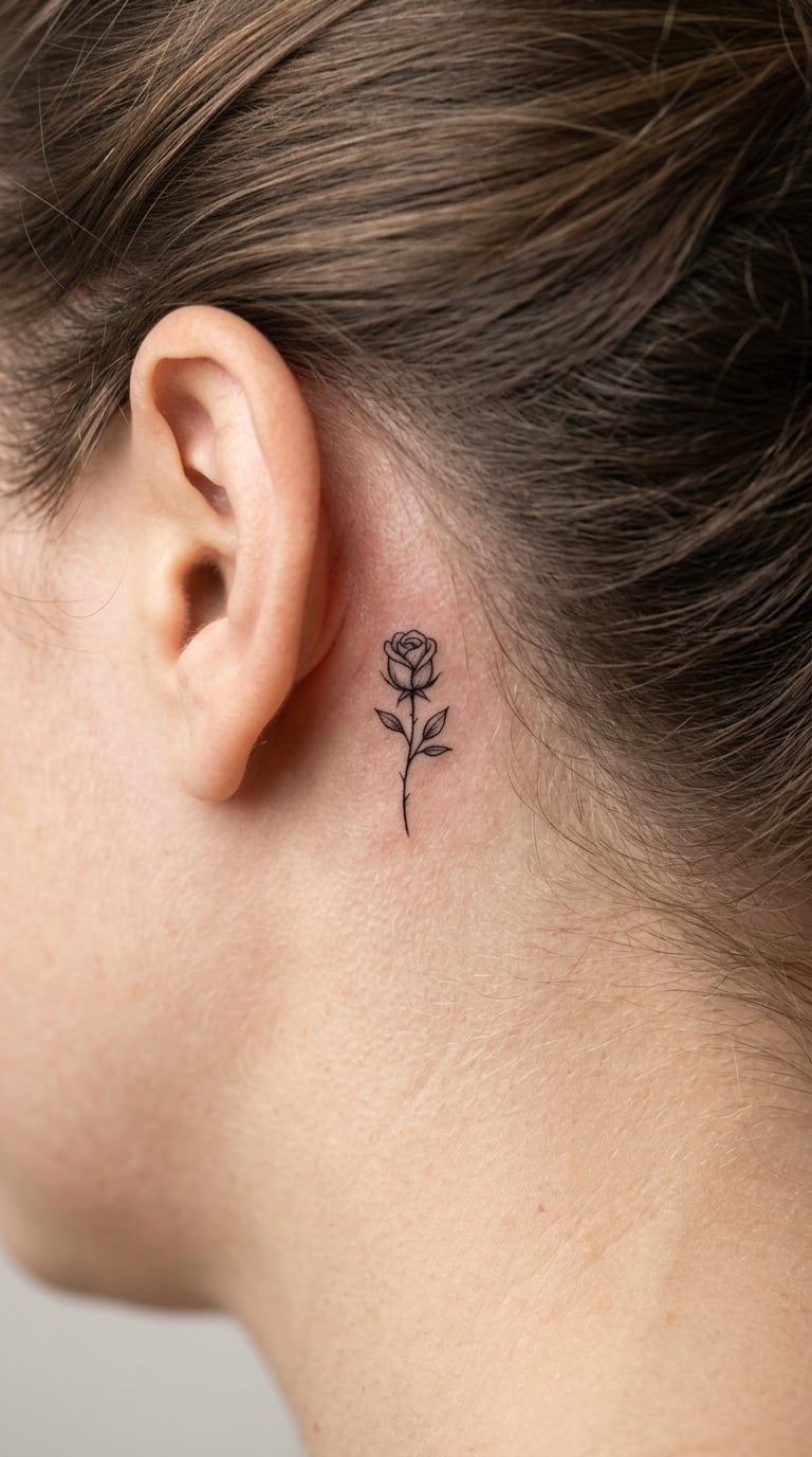 Tiny Rose Bud on a Single Stem