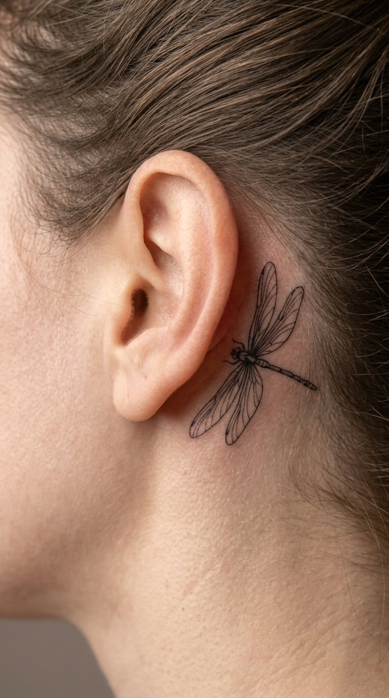 Dragonfly Hovering at the Hairline
