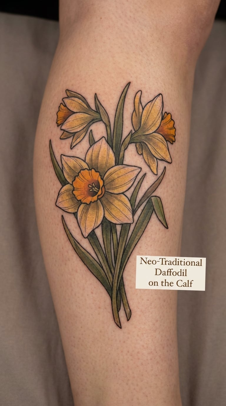 Neo-Traditional Daffodil on the Calf