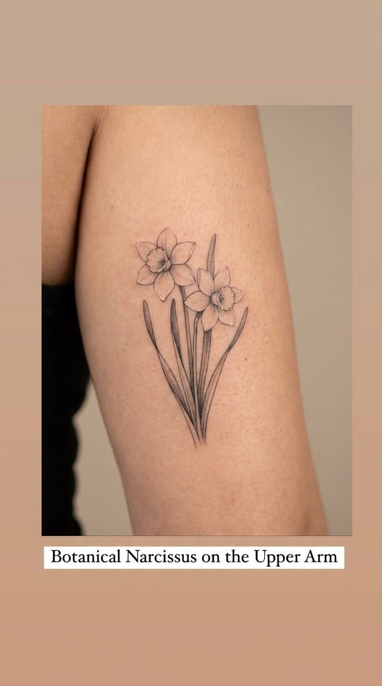 Botanical Narcissus on the Upper Arm