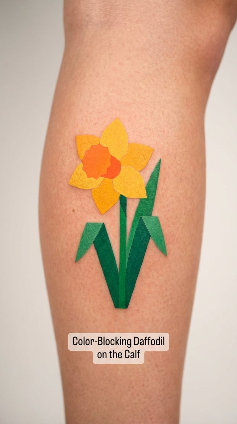Color-Blocking Daffodil on the Calf