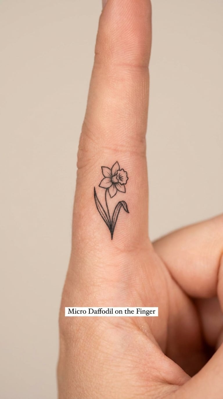 Micro Daffodil on the Finger