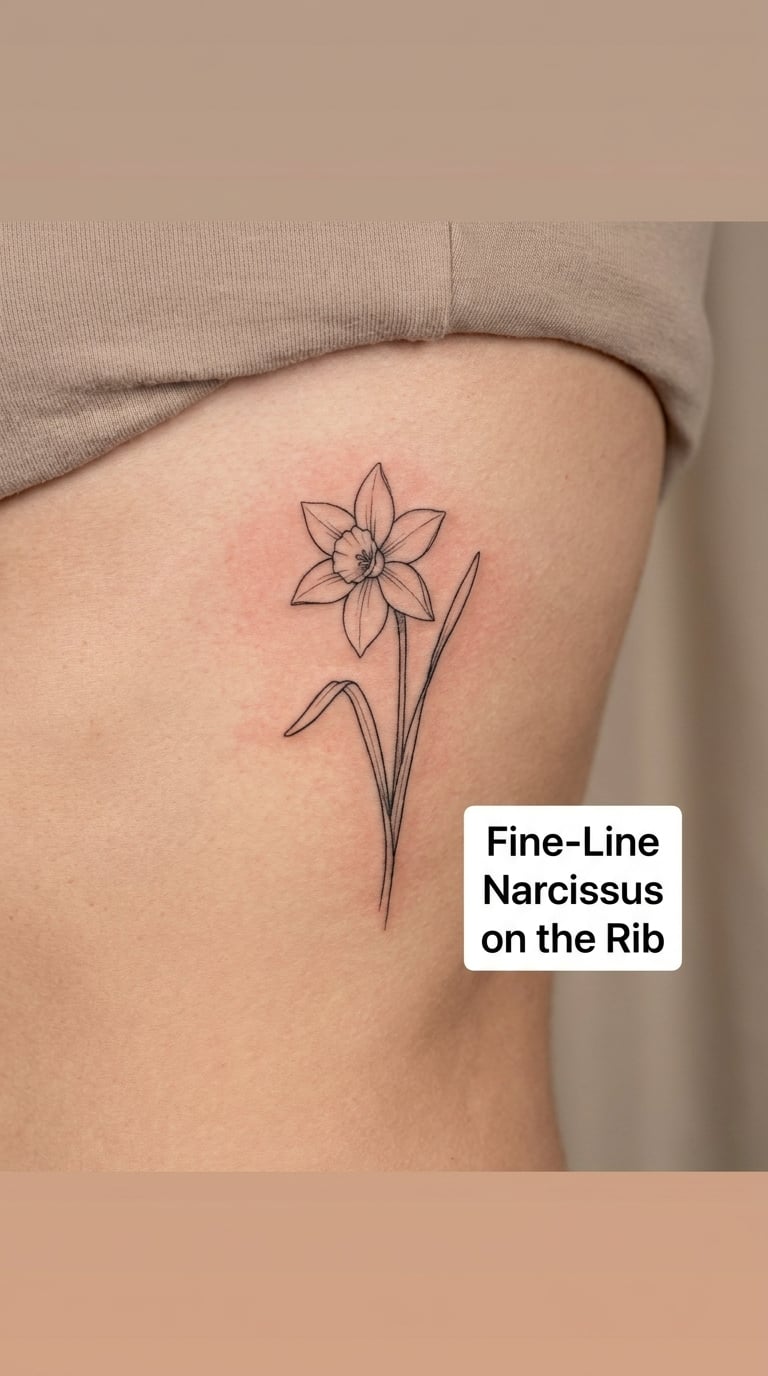 Fine-Line Narcissus on the Rib