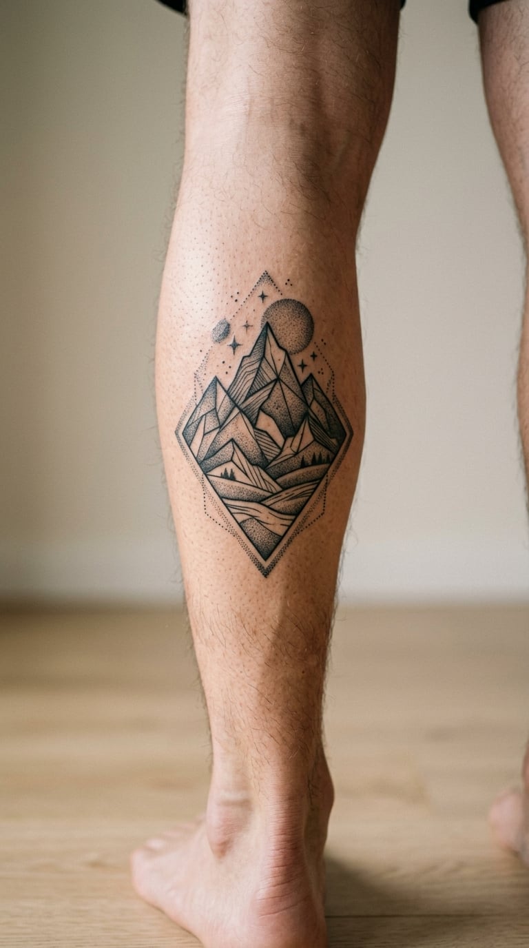 Geometric Mountain Range on the Calf