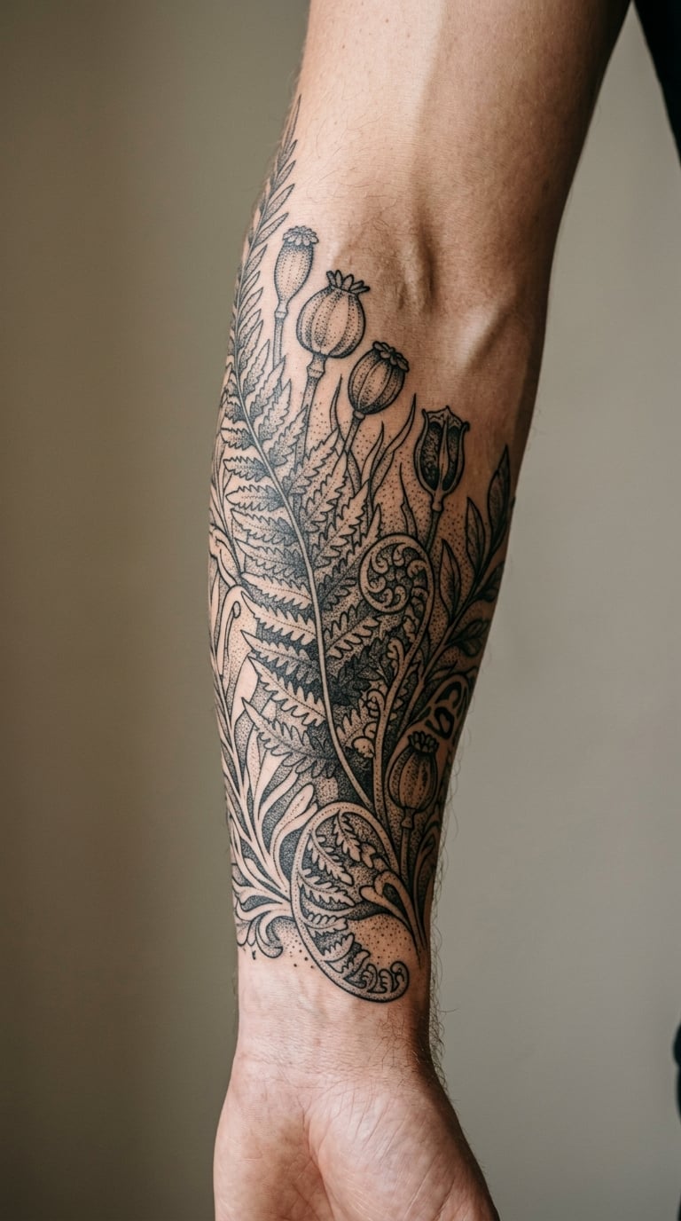 Botanical Stippling Sleeve