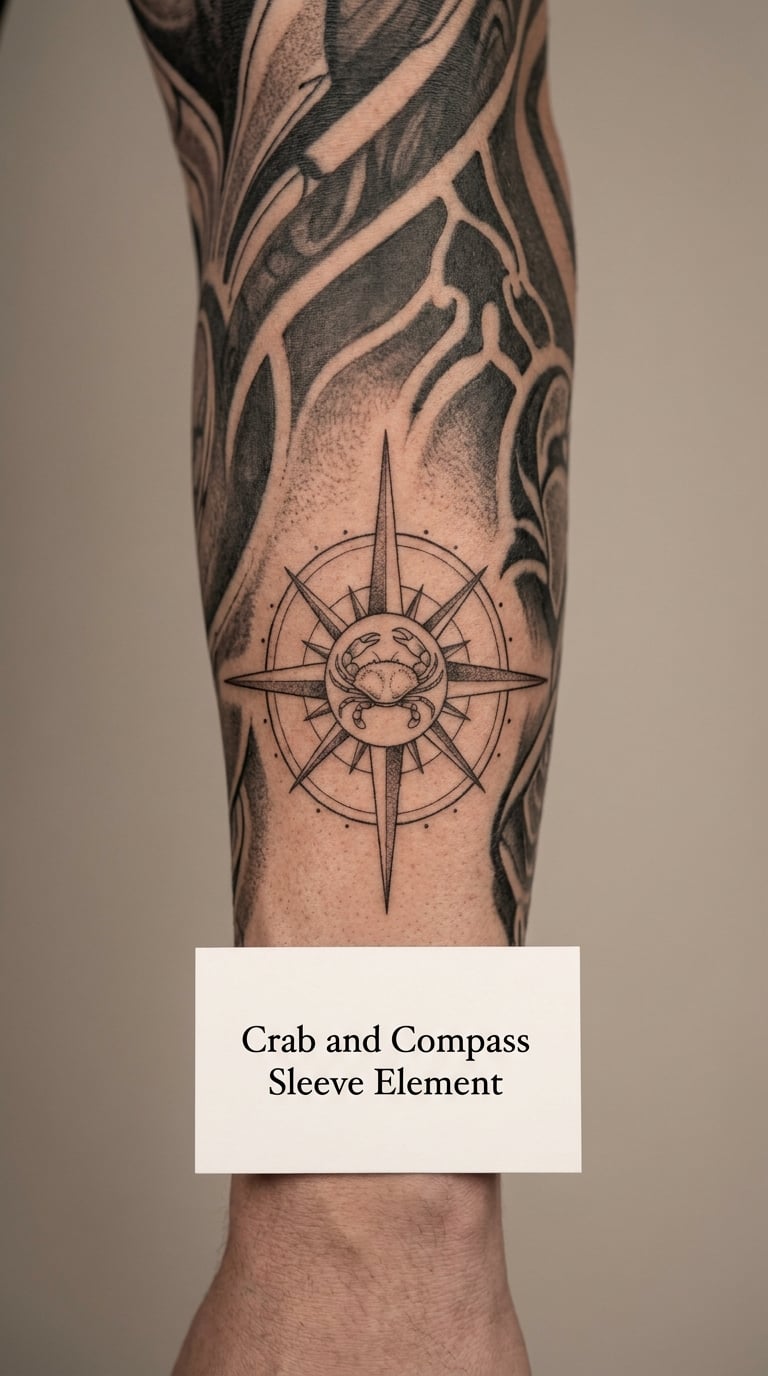 Crab and Compass Sleeve Element