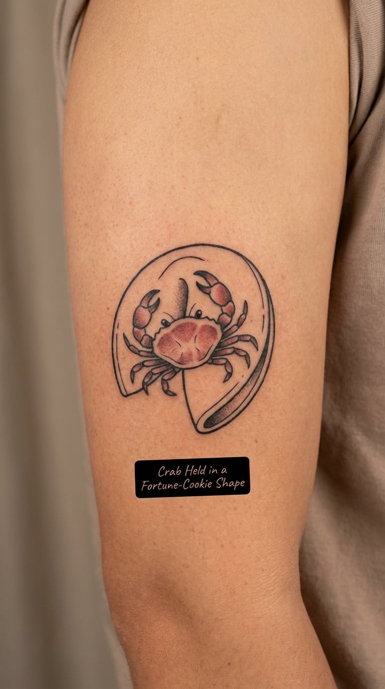 Crab Held in a Fortune-Cookie Shape