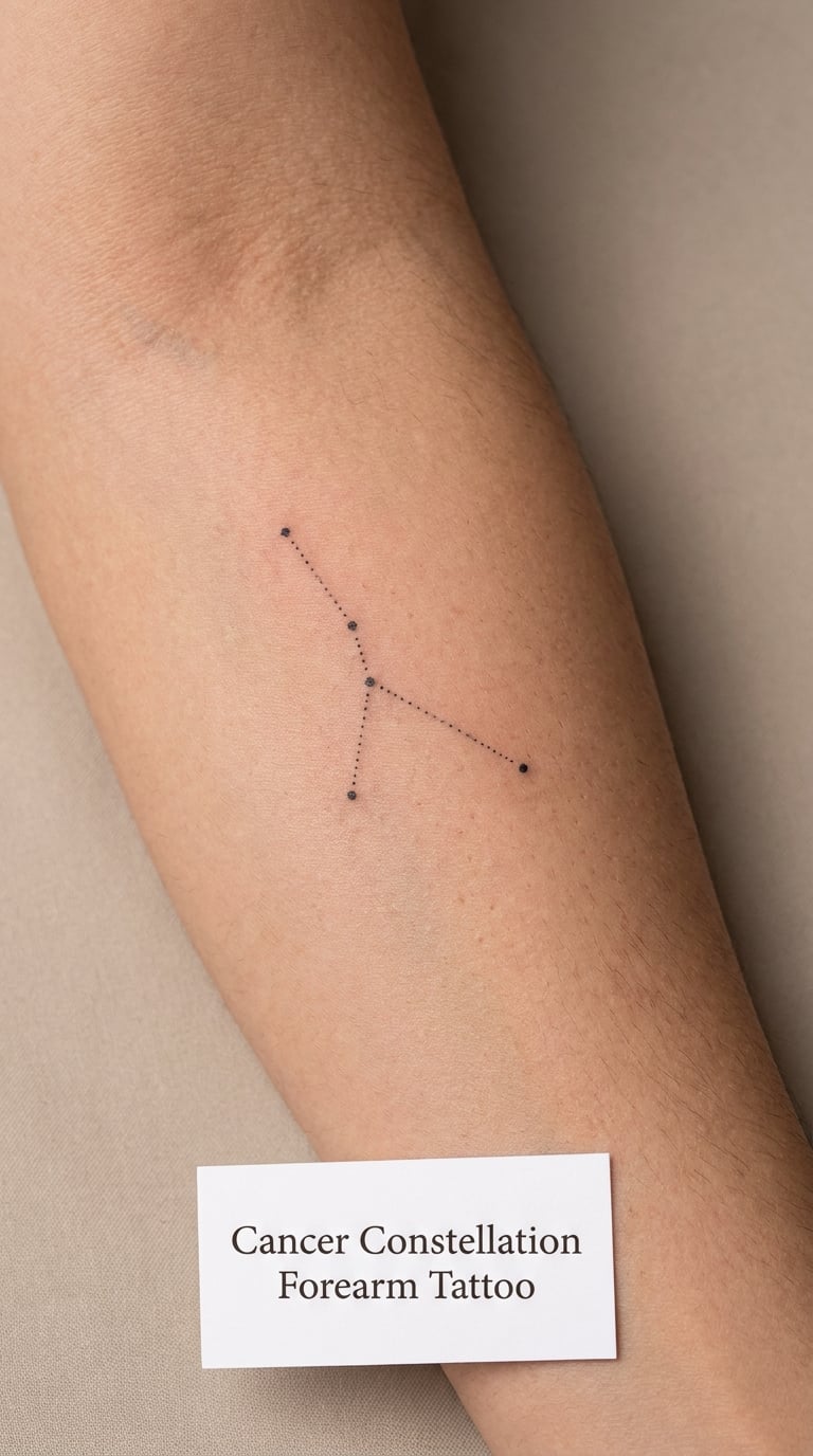 Cancer Constellation Forearm Tattoo