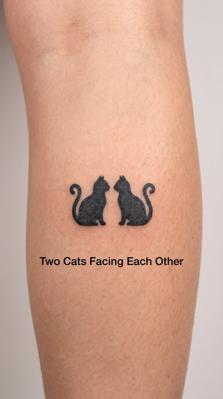 Two Cats Facing Each Other