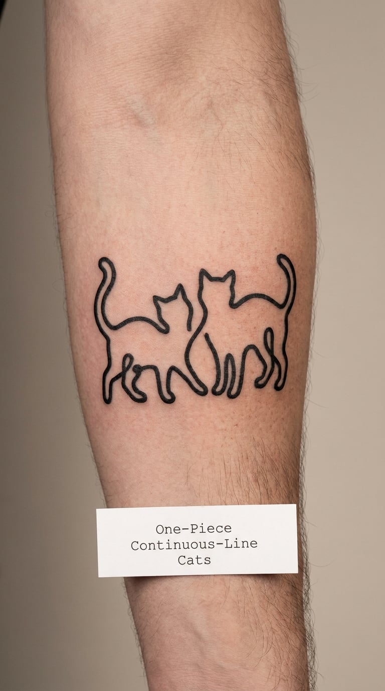One-Piece Continuous-Line Cats
