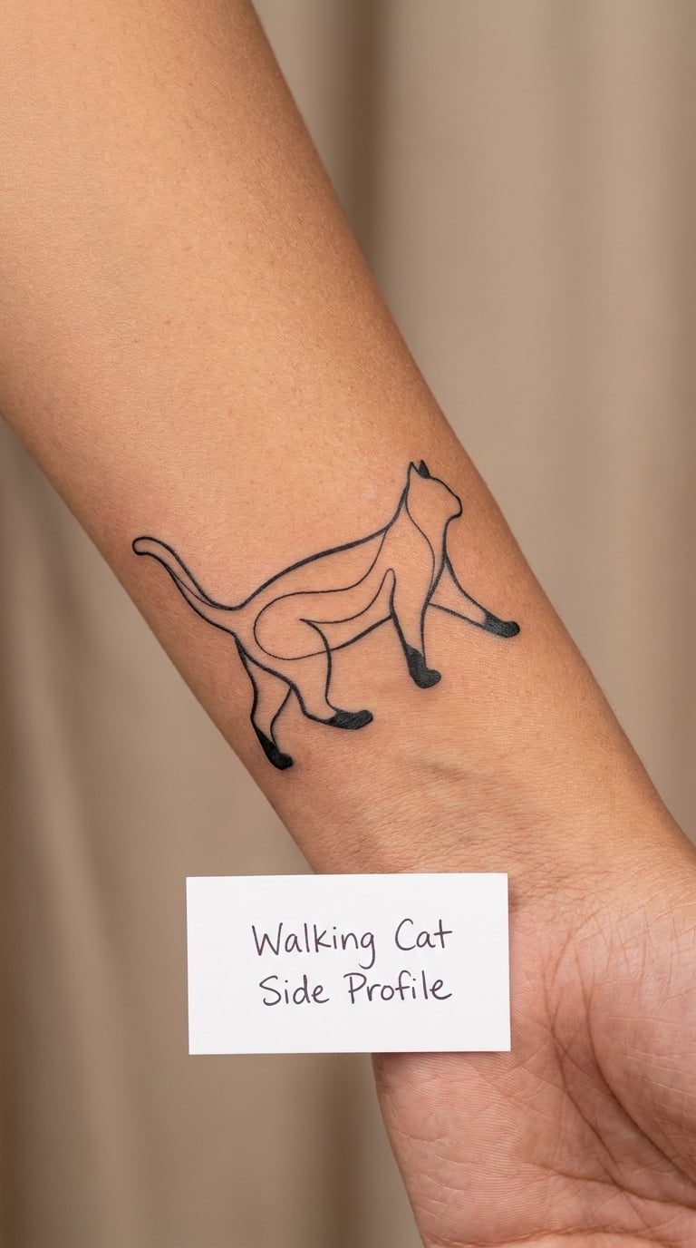 Walking Cat Side Profile