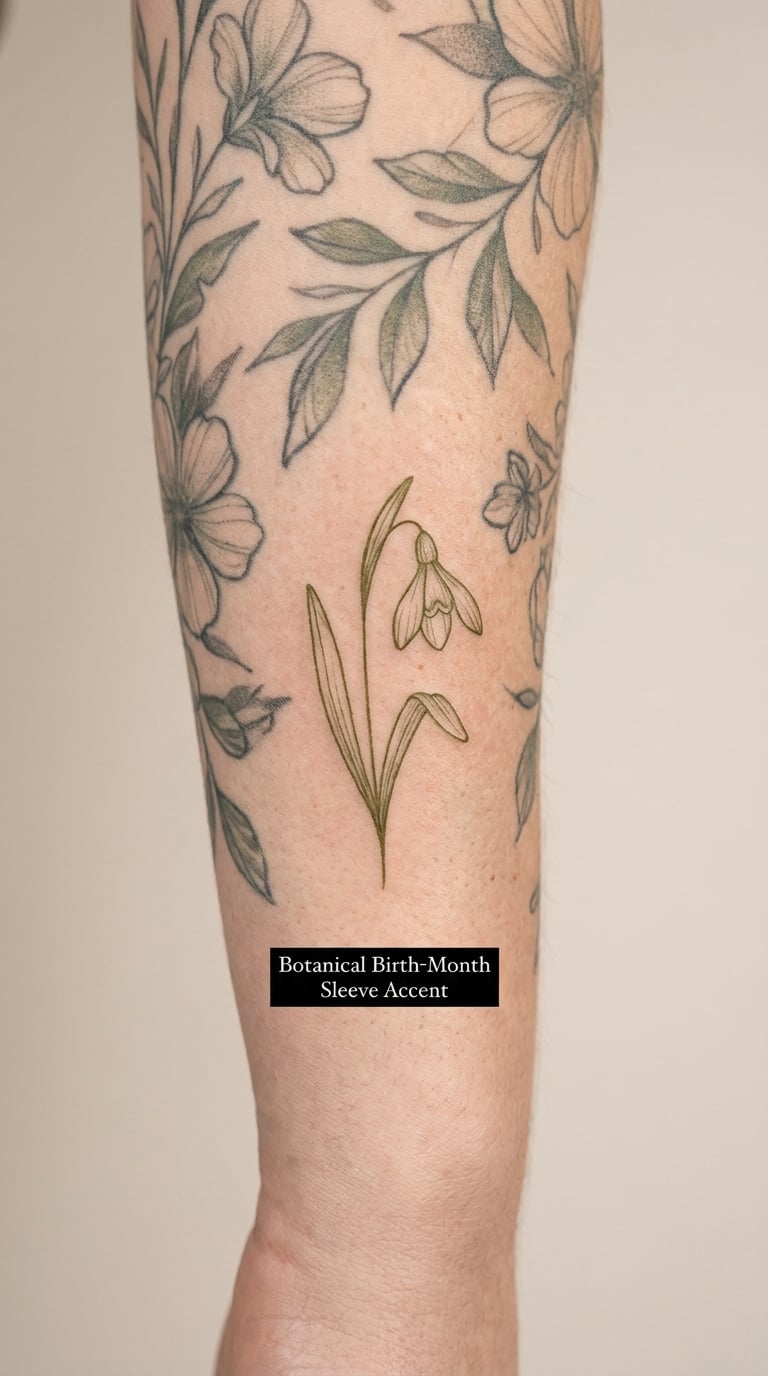 Botanical Birth-Month Sleeve Accent