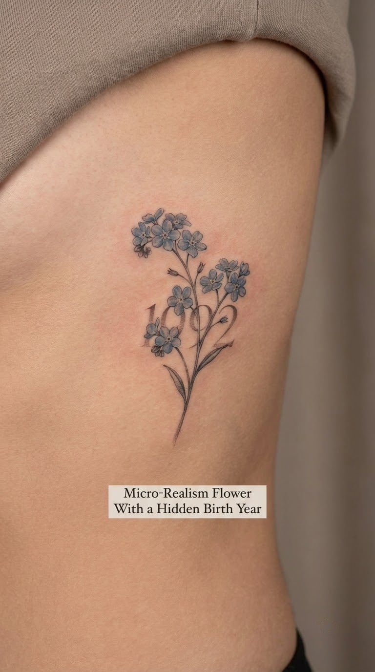 Micro-Realism Flower With a Hidden Birth Year