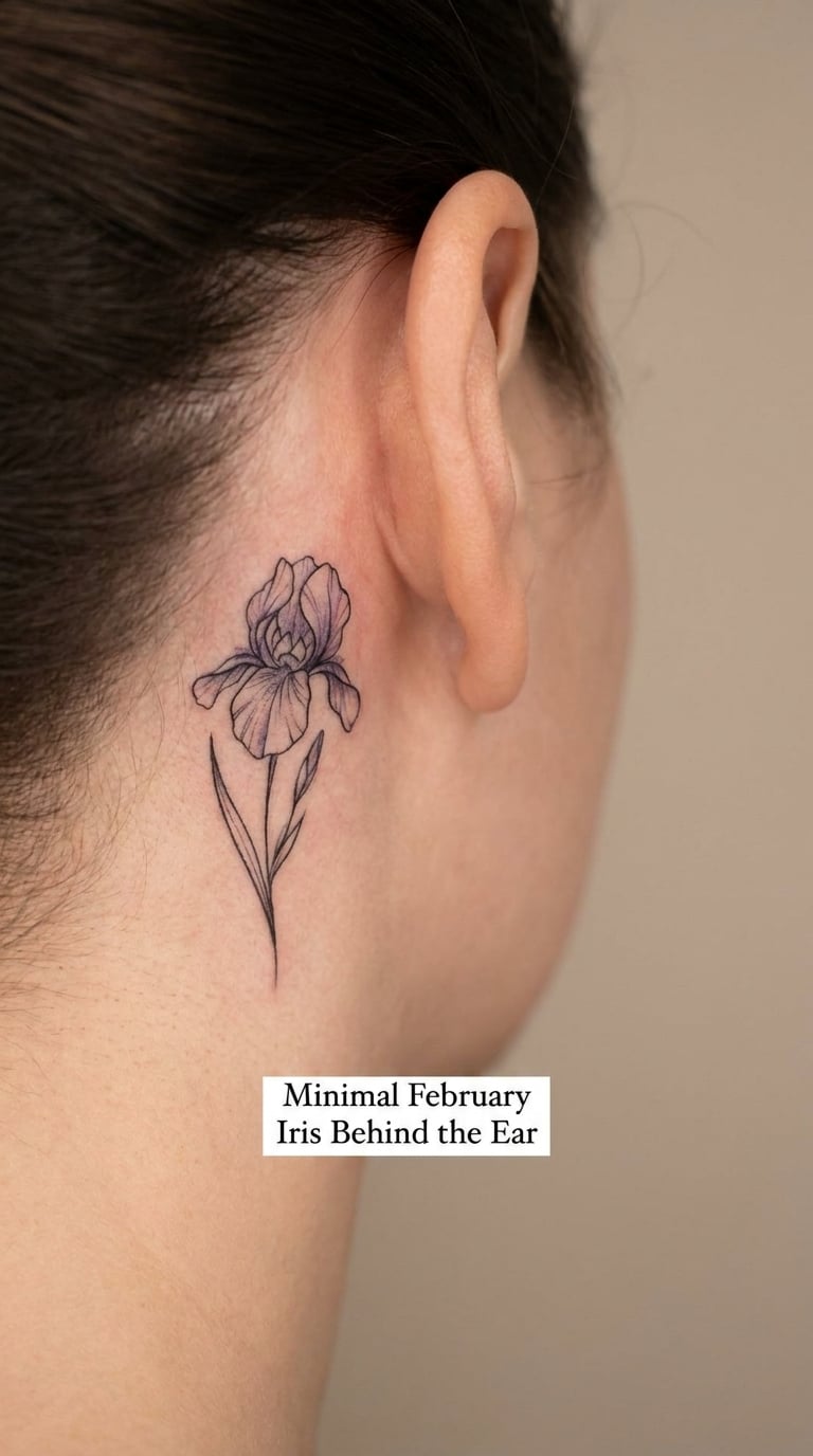 Minimal February Iris Behind the Ear