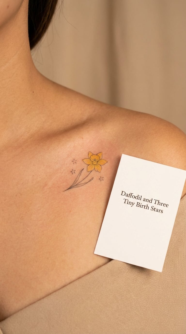 Daffodil and Three Tiny Birth Stars