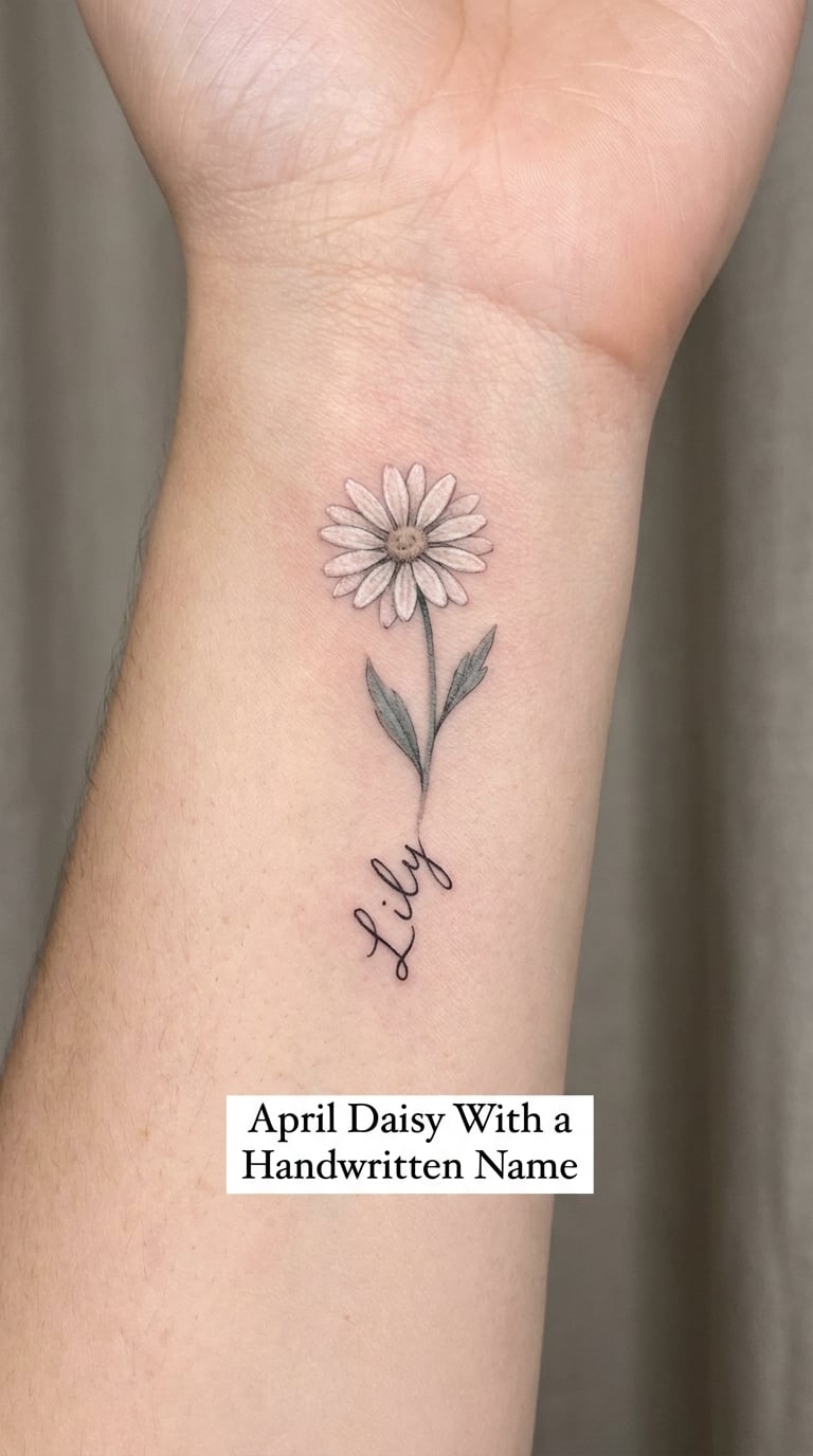 April Daisy With a Handwritten Name