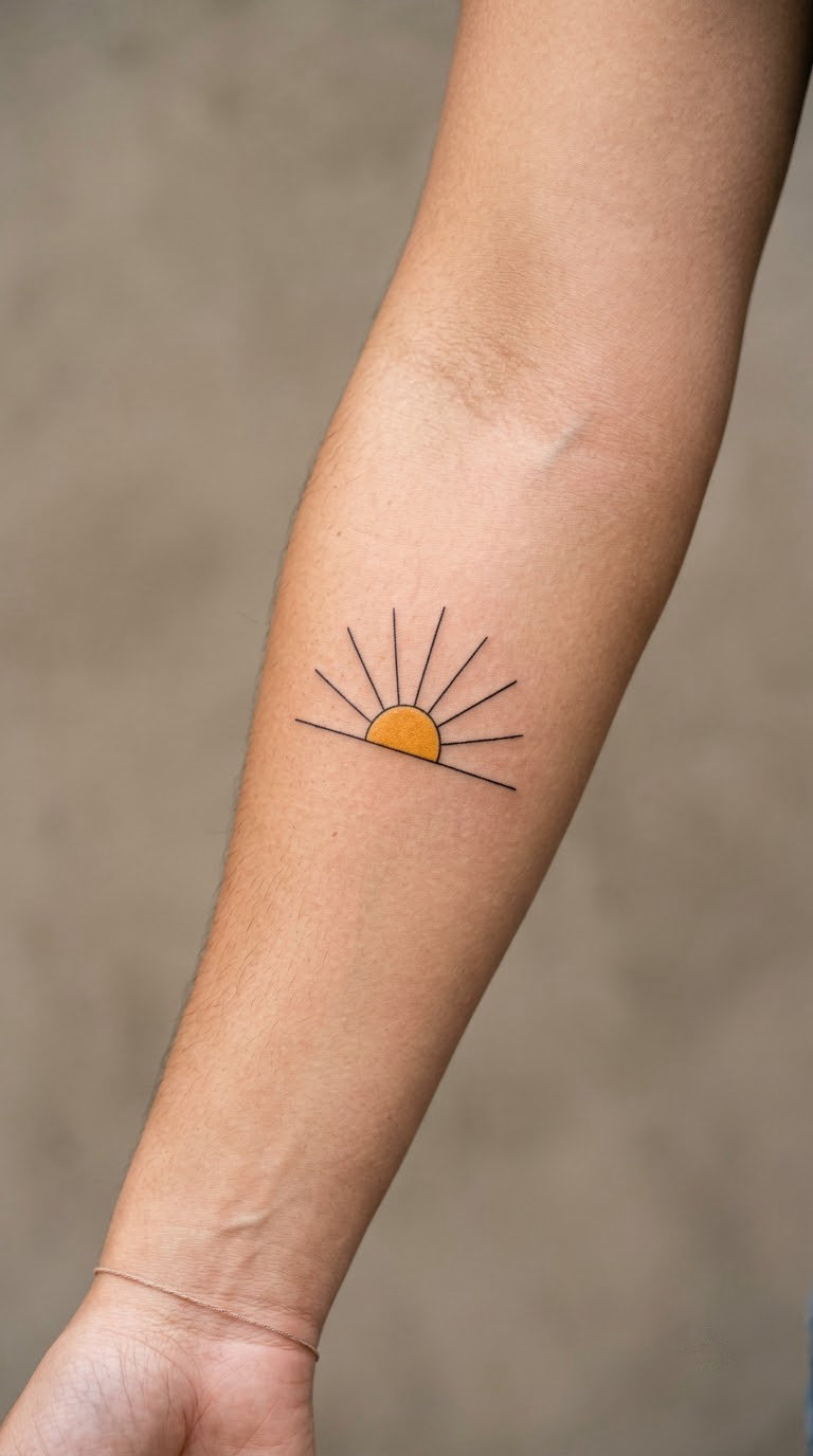 Fine-Line Sun With Open Rays