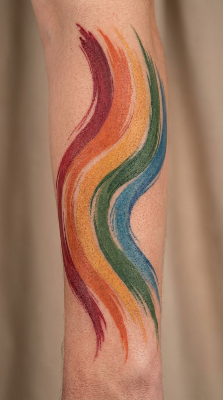Hand-Painted Rainbow Wave