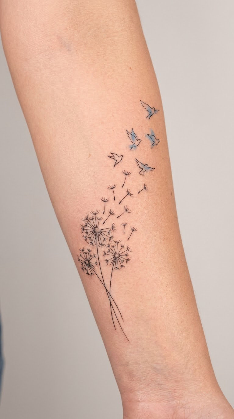 Dandelion Seeds Turning Into Birds