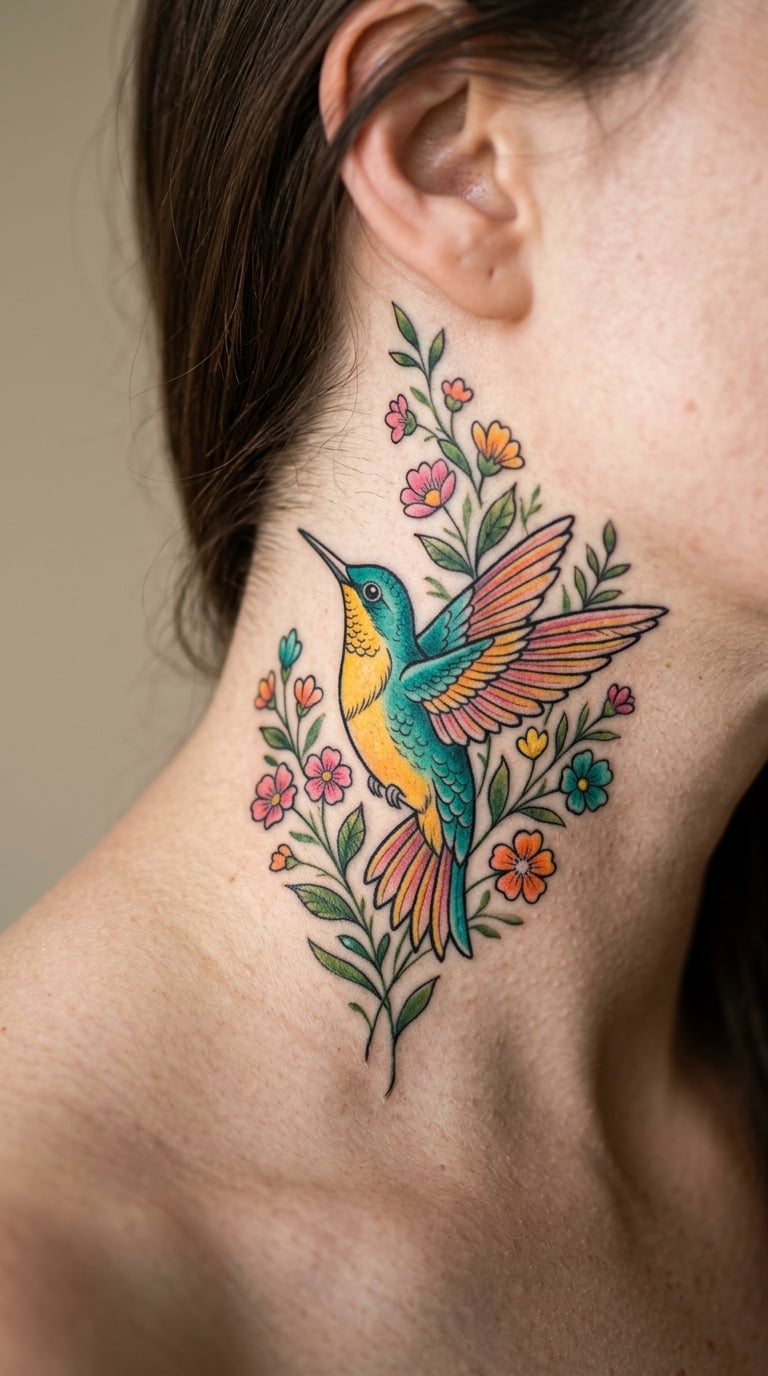 Botanical Hummingbird in Motion