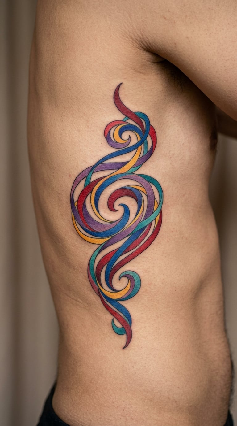 Colorful Abstract Ribbon Spiral