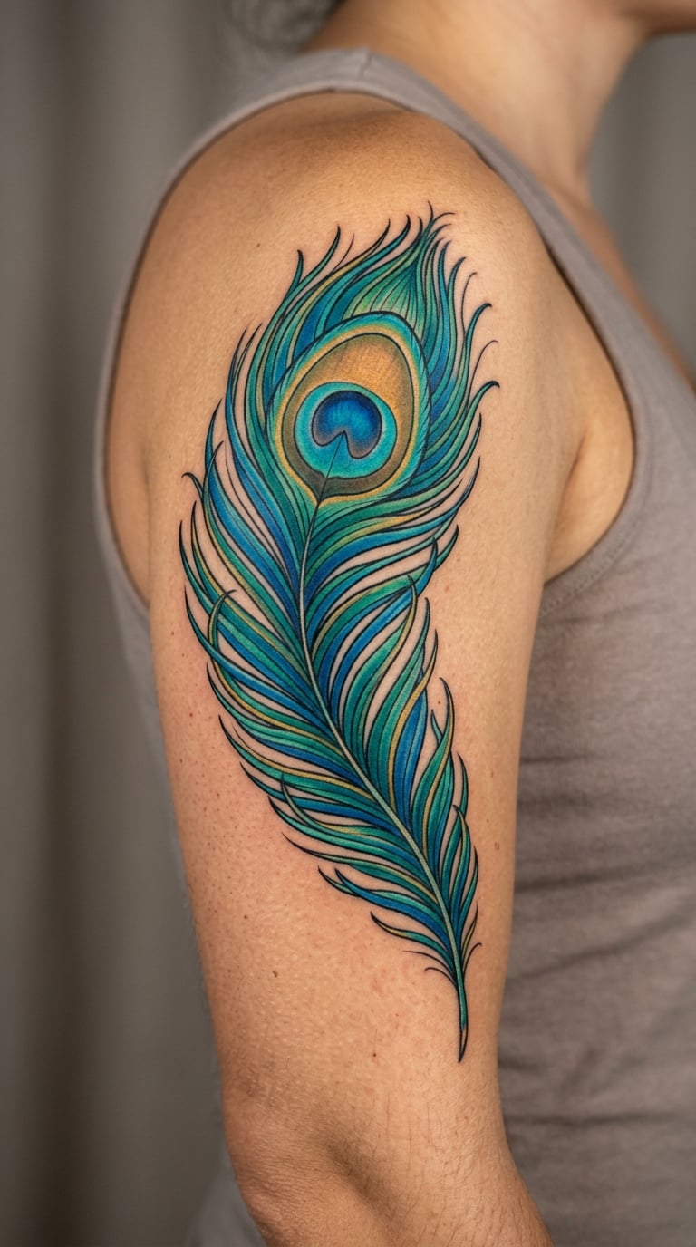 Jewel-Toned Peacock Feather