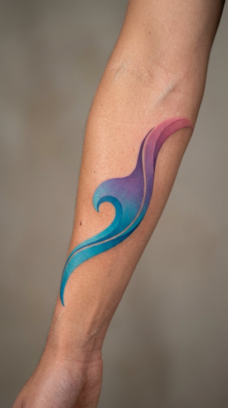 Neon Wave on the Forearm