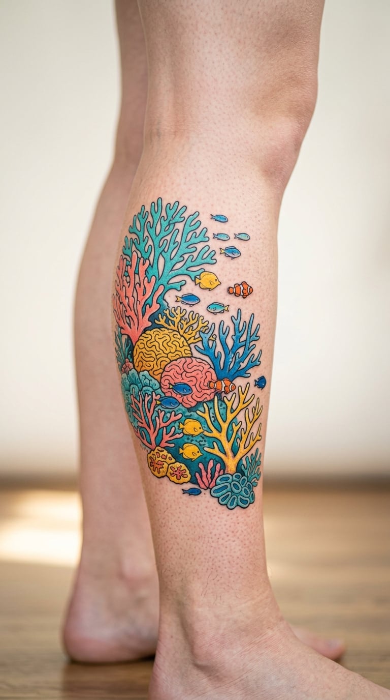 Coral Reef in Ocean Hues