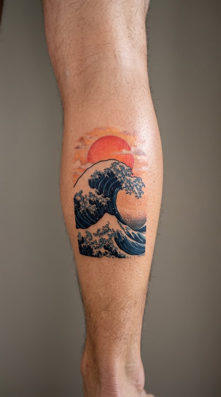 Ocean Wave and Setting Sun Cover-Up