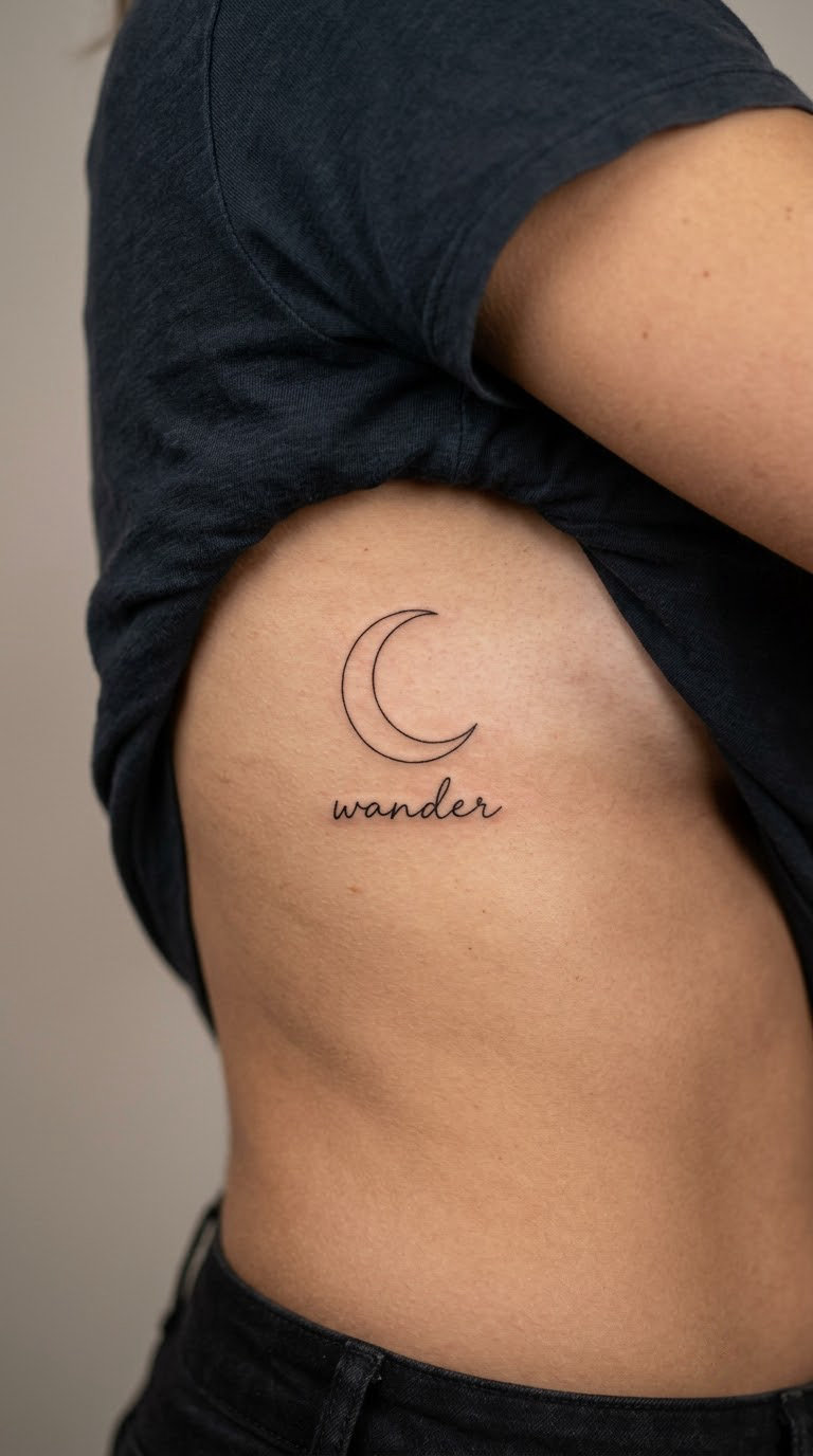 Crescent Moon with Celestial Script on the Side Rib