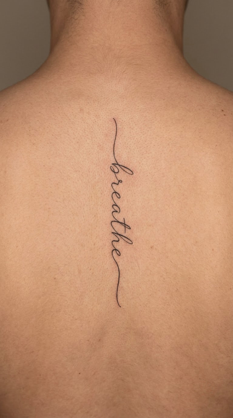 Handwritten Word Along the Spine