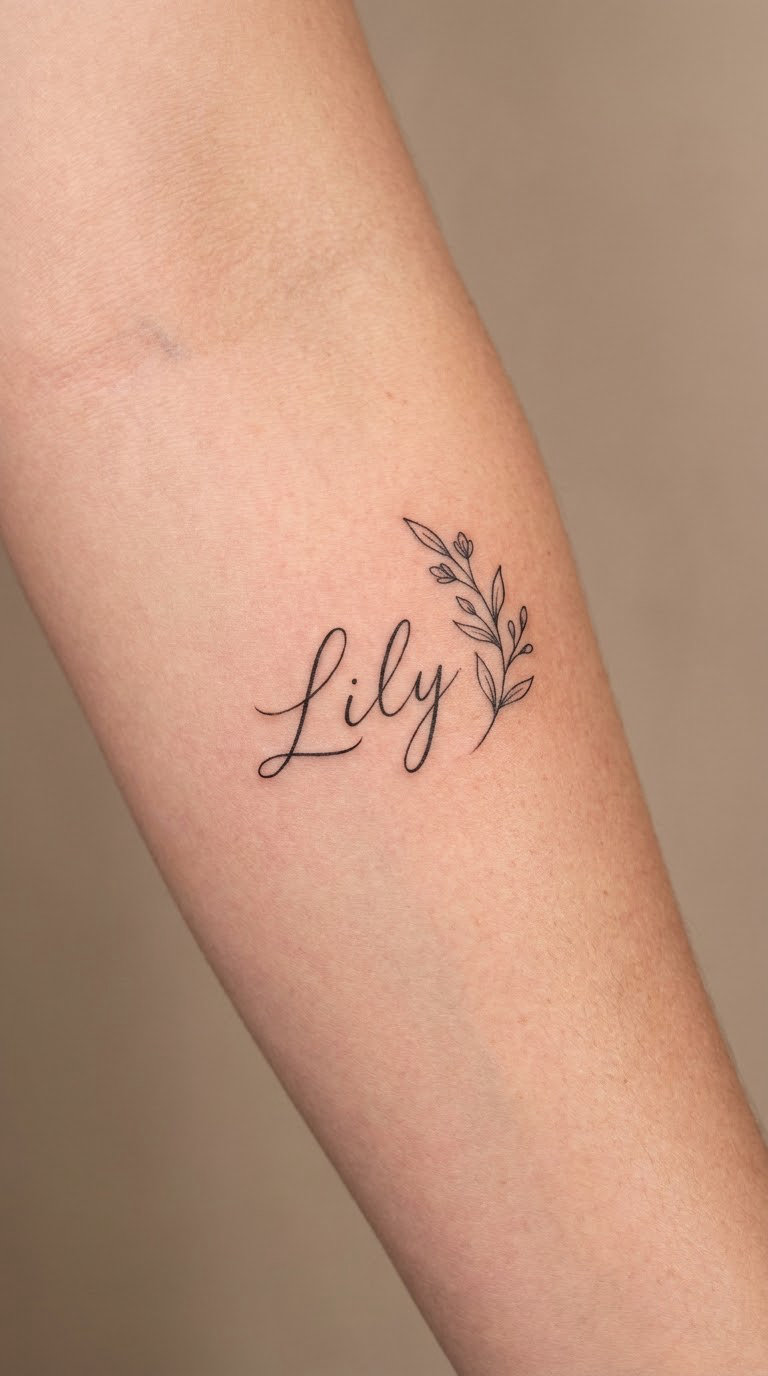 Floral Word in Botanical Script
