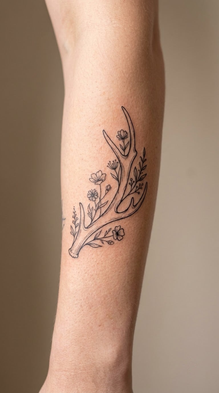 Floral Antler Design